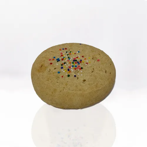Image of a Sugar Cookie with colored sprinkles on the surface to complement its flavor.